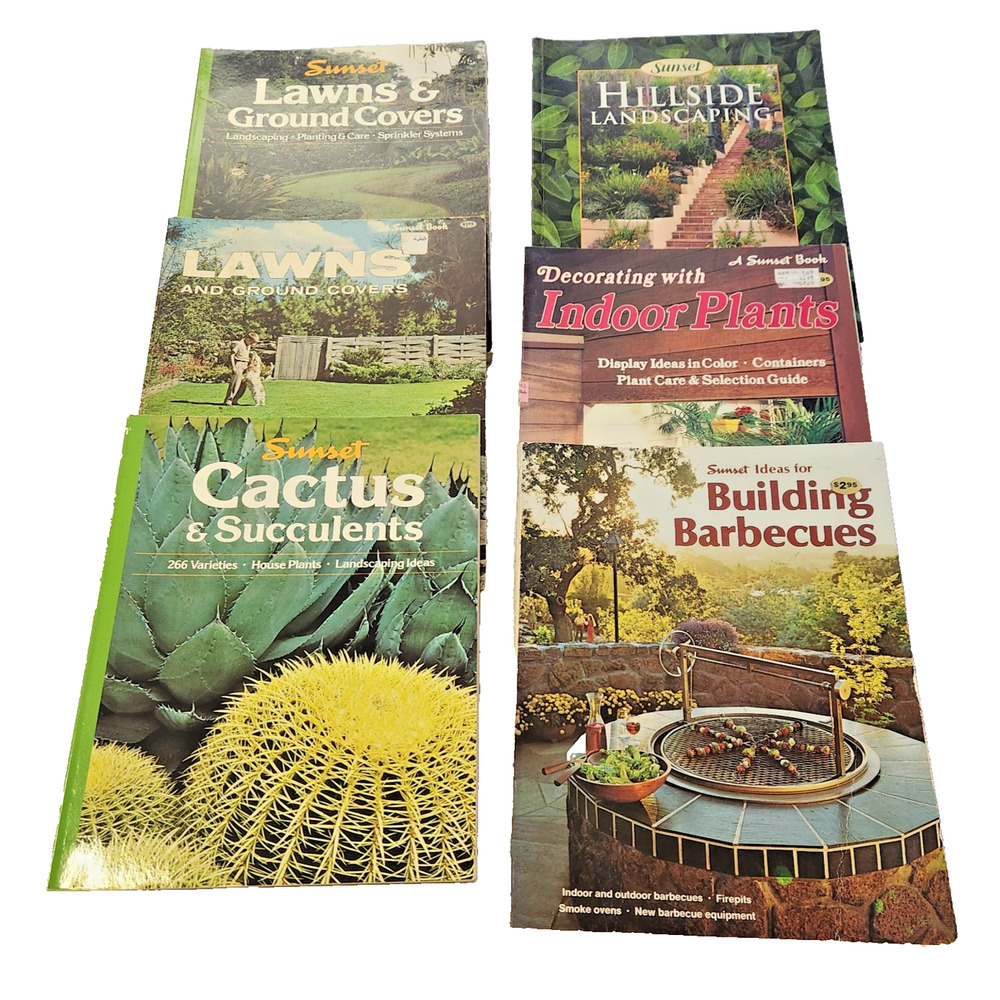Lot of 6 Vintage SUNSET Home DIY Books Landscape Lawn Garden Plan Build Maintain